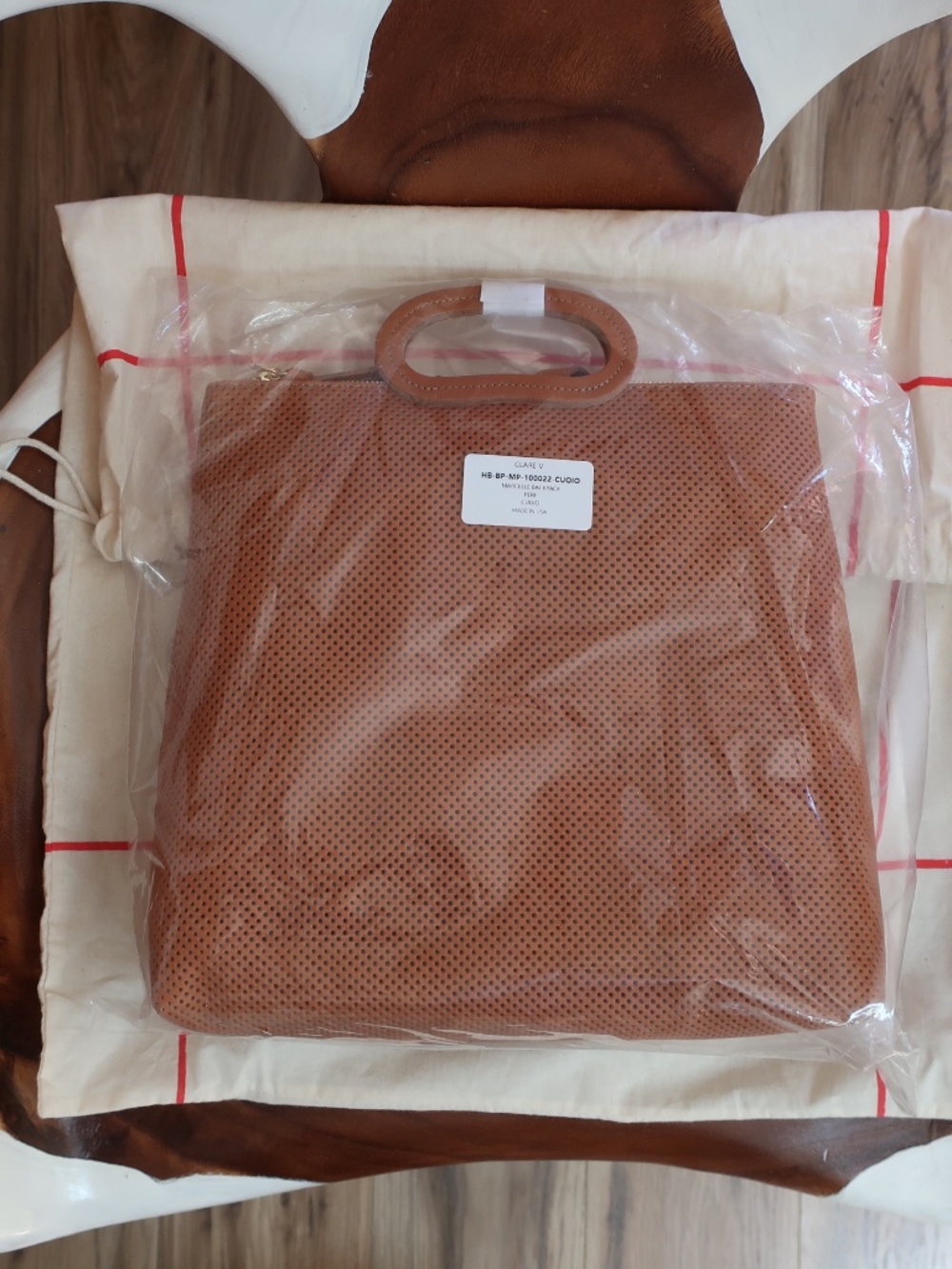 Clare V. Marcelle backpack in Perforated Cuoio Leather - Picture 9 of 9